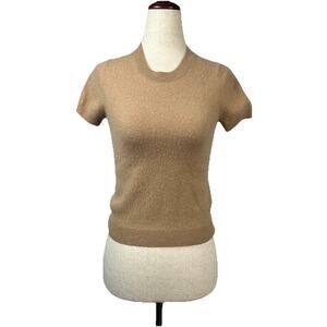 Quince 100% Mongolian Cashmere Short Sleeve Sweater M Quiet Luxury Preppy
